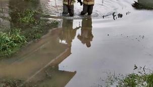 Umuda uzanan eller: Mahsur kalan köpeği itfaiye kurtardı