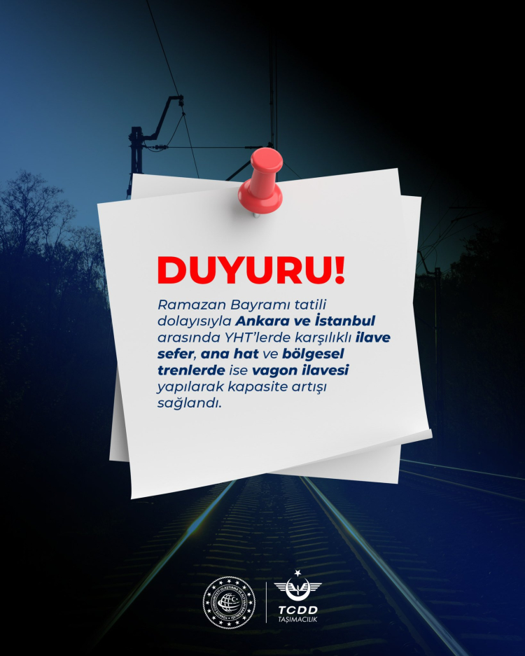 Ankara-İstanbul Yüksek Hızlı Seferlerinde Bayrama Özel Kapasite Artışı: 8 Bin 898 Yolcu İçin Ek Seferler ve Vagonlar