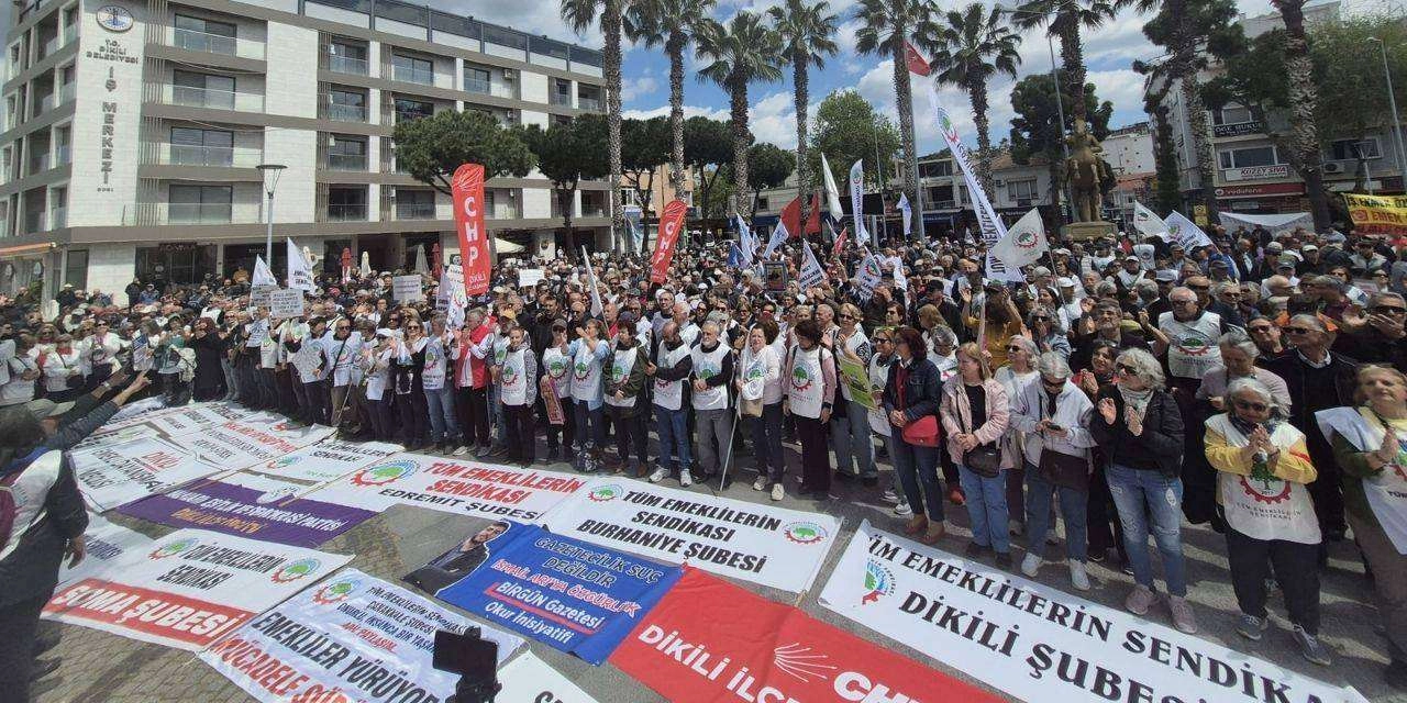 Dikili Bölge Mitinginde Emeklilerden Sefalet ve Yaşam Hakkı Talepleri