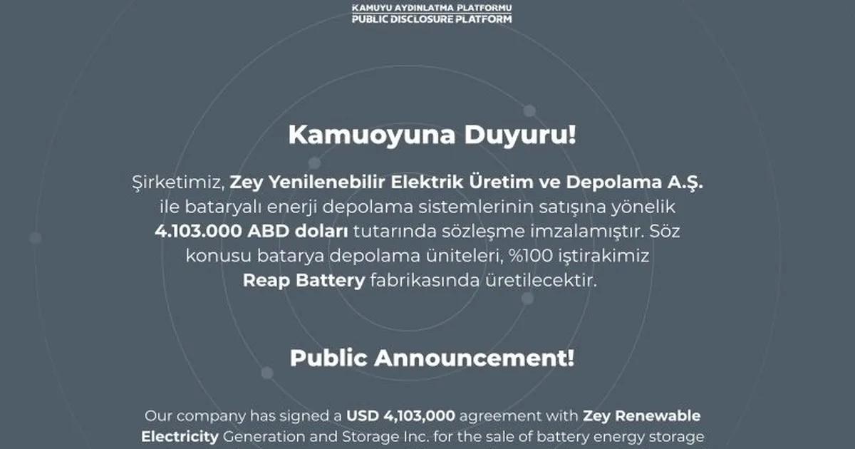 YEO Teknoloji ve Zey Yenilenebilir Elektrik Üretim ve Depolama A.Ş. Arasındaki Batarya Depolama Sözleşmesi: Üretim Kapasitesi ve Uygulama Stratejileri
