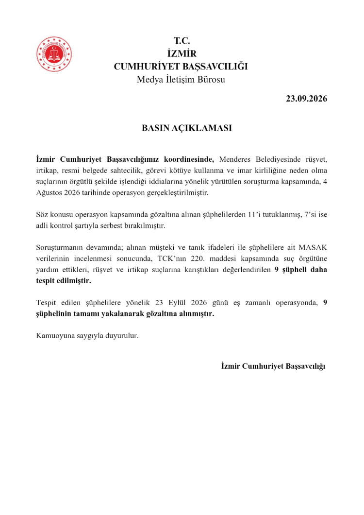 ŞEFFAFLIK MADERA? İZMİR'DE DEV SÜREÇ: RÜŞVET, IRKİKAP ve İMAR İDDİALARINDA YENİ GÖZALTILARLA DEVAM EDİLEN SORUŞTURMA